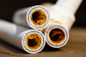 Hard water scale in pipes